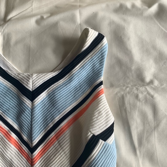 White Striped A Line Dress - Picture 6 of 10